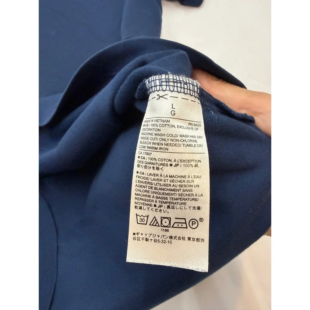 BANANA REPUBLIC Mens Large Navy Blue Short Sleeve Dress Polo Shirt JJ14